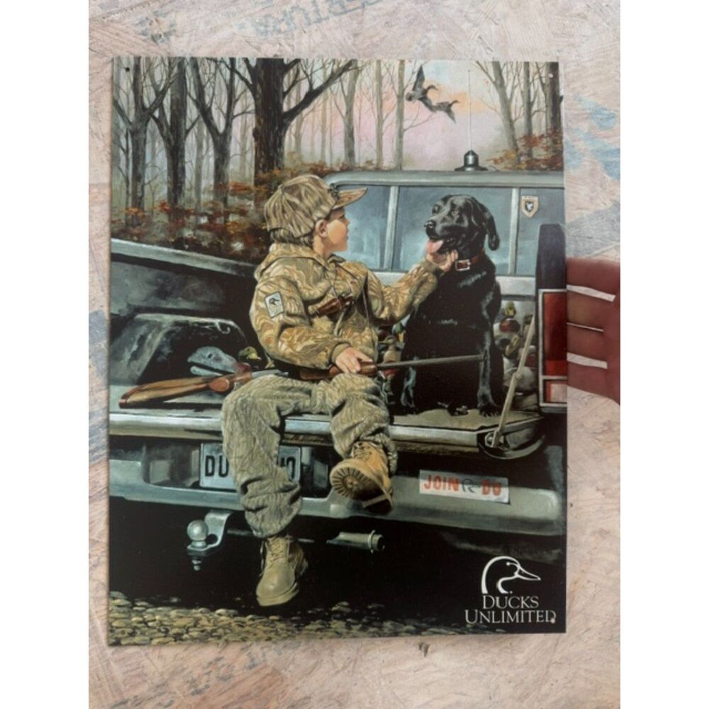 Ducks Unlimited Black Lab Labrador Forever Friends Tin Metal Sign Made In USA